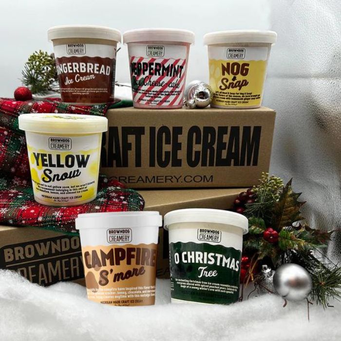 Image of pints of ice cream from Browndog Creamery of Oak Park, Michigan.