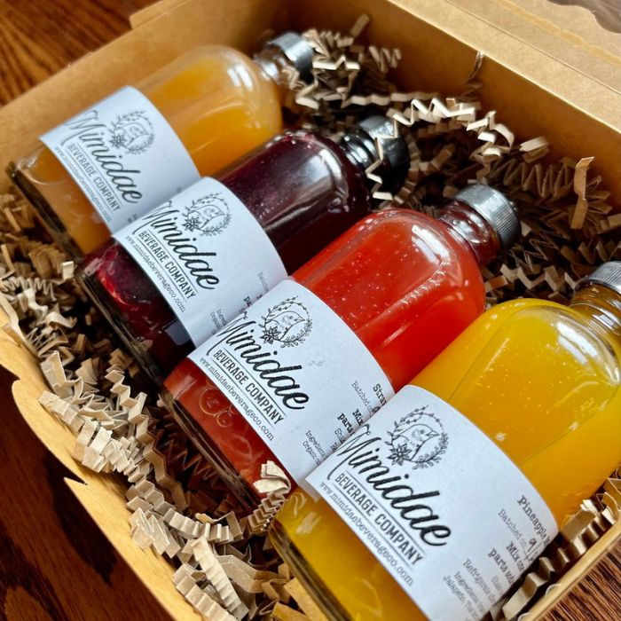 Image of a gift box of Mimidae Beverage Company shrubs from Detroit, Michigan.